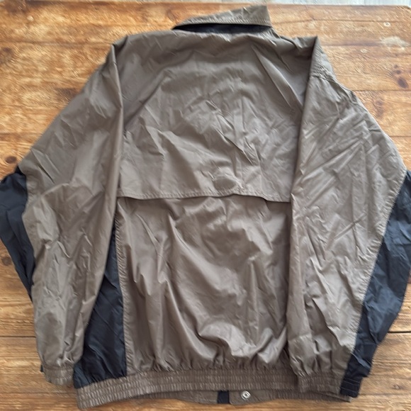 Vintage Golfsmith Golf Nylon Vented Windbreaker Jacket Brown/Black Men's Lg EUC - Picture 2 of 10